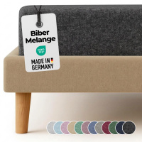Feinbiber Spannbettlaken 140x200 - 160x200 cm aus 100% Baumwolle – Melange Anthrazit