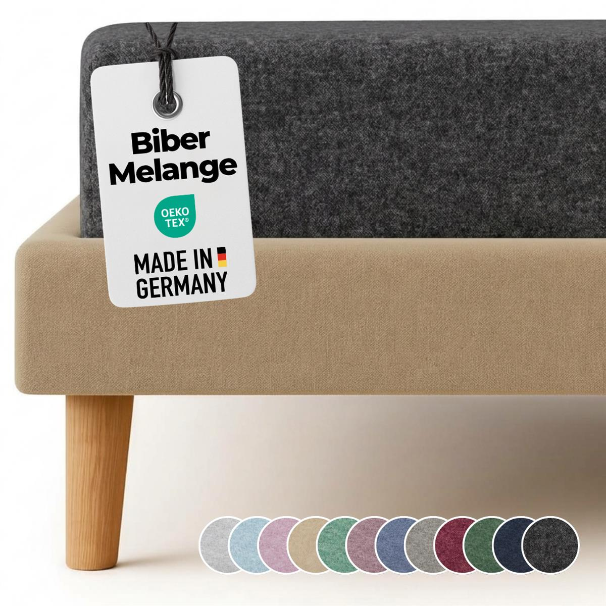 Feinbiber Spannbettlaken 180x200 - 200x200 cm aus 100%...
