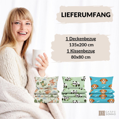 Winter Polarfleece Bettwäsche aus 100% Polyester 135x200 cm Tiere