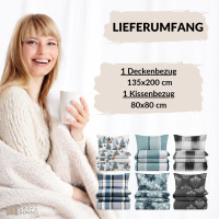 Winter Polycotton Bettwäsche aus 69% Baumwolle, 31% Polyester 135x200 cm Ornamente