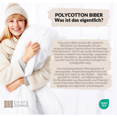 Winter Polycotton Bettwäsche aus 69% Baumwolle, 31% Polyester 135x200 cm Kariert Blau Grau