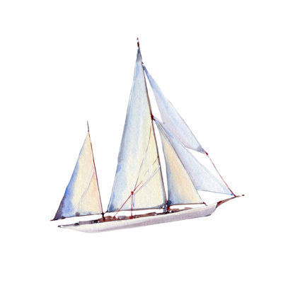 Mako Satin Bettwäsche Segelboot aus 100% Baumwolle 135cm x 200cm + 1x (80cm x 80cm)