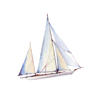 Mako Satin Bettwäsche Segelboot aus 100% Baumwolle 135cm x 200cm + 1x (80cm x 80cm)