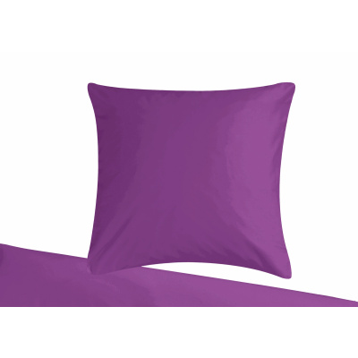 Mako Satin Bettwäsche Lila Uni aus 100% Baumwolle 200cm x 220cm + 2x (80cm x 80cm)