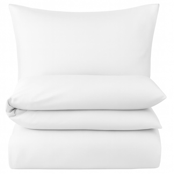 Mako-Satin Bettwäsche 135x200 cm aus 100% Baumwolle – Uni Weiß