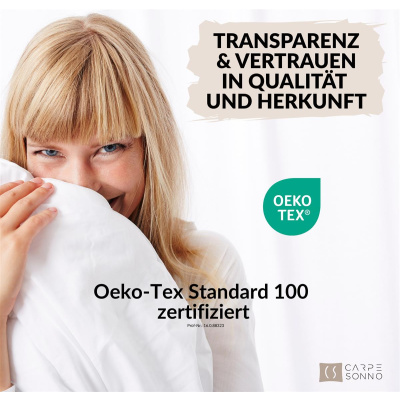 Mako-Satin Bettwäsche 135x200 cm aus 100% Baumwolle – Uni Weiß