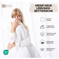 Mako-Satin Bettwäsche 135x200 cm aus 100% Baumwolle – Uni Weiß