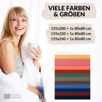 Mako-Satin Bettwäsche 135x200 cm aus 100% Baumwolle – Uni Weiß