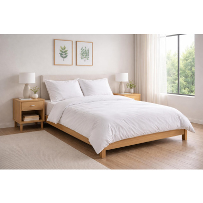 Mako-Satin Bettwäsche 155x220 cm aus 100% Baumwolle – Uni Weiß