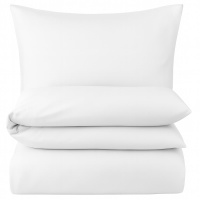 Mako-Satin Bettwäsche 155x220 cm aus 100% Baumwolle – Uni Weiß