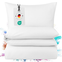 Mako-Satin Bettwäsche 155x220 cm aus 100% Baumwolle – Uni Weiß