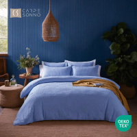 Seersucker Bettwäsche 155x220 cm aus 100% Baumwolle – Hellblau