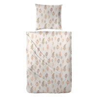 Biber Bettwäsche aus 100% Baumwolle - Floral Beige