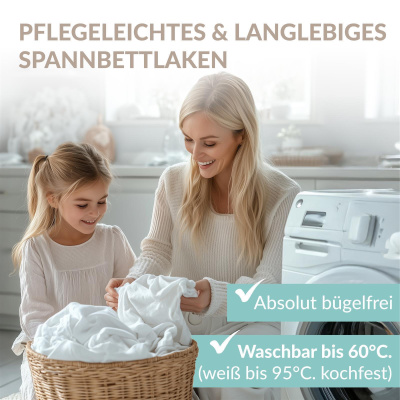 Fein-Jersey Bettlaken 140x200 - 160x200 cm aus 100% Baumwolle – Weiß