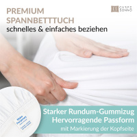 Fein-Jersey Bettlaken 140x200 - 160x200 cm aus 100% Baumwolle – Weiß
