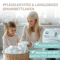 Fein-Jersey Bettlaken 140x200 - 160x200 cm aus 100% Baumwolle – Weiß