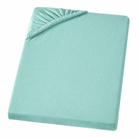 Fein-Jersey Bettlaken 140x200 - 160x200 cm aus 100% Baumwolle – Aqua