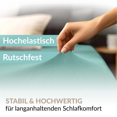 Fein-Jersey Bettlaken 180x200 - 200x200 cm aus 100% Baumwolle – Aqua