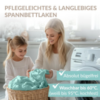 Fein-Jersey Bettlaken 180x200 - 200x200 cm aus 100% Baumwolle – Aqua