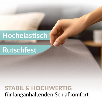 Fein-Jersey Bettlaken 180x200 - 200x200 cm aus 100% Baumwolle – Basalt