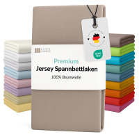 Fein-Jersey Bettlaken 180x200 - 200x200 cm aus 100% Baumwolle – Basalt