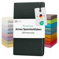 Fein-Jersey Bettlaken 140x200 - 160x200 cm aus 100% Baumwolle – Anthrazit