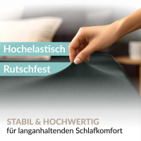 Fein-Jersey Bettlaken 140x200 - 160x200 cm aus 100% Baumwolle – Anthrazit