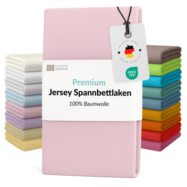 Fein-Jersey Bettlaken 180x200 - 200x200 cm aus 100% Baumwolle – Rosa