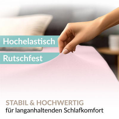 Fein-Jersey Bettlaken 180x200 - 200x200 cm aus 100% Baumwolle – Rosa
