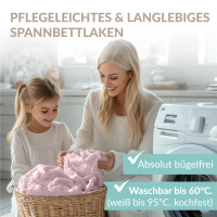 Fein-Jersey Bettlaken 180x200 - 200x200 cm aus 100% Baumwolle – Rosa