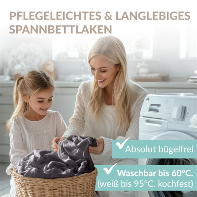 Fein-Jersey Bettlaken 140x200 - 160x200 cm aus 100% Baumwolle – Graphit