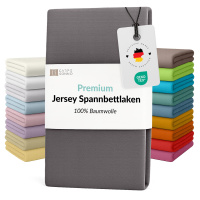 Fein-Jersey Bettlaken 140x200 - 160x200 cm aus 100% Baumwolle – Graphit