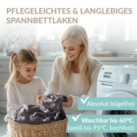 Fein-Jersey Bettlaken 140x200 - 160x200 cm aus 100% Baumwolle – Graphit