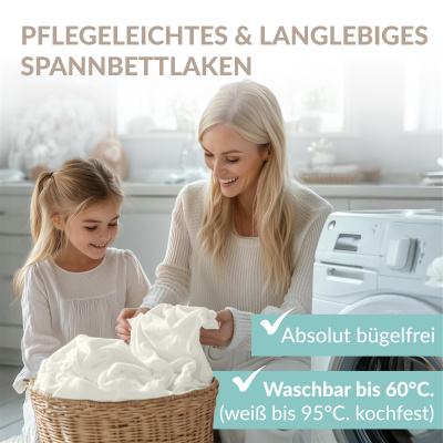 Fein-Jersey Bettlaken 90x200 - 100x200 cm aus 100% Baumwolle – Creme