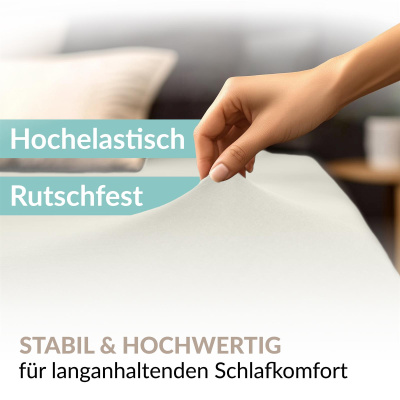 Fein-Jersey Bettlaken 180x200 - 200x200 cm aus 100% Baumwolle – Creme