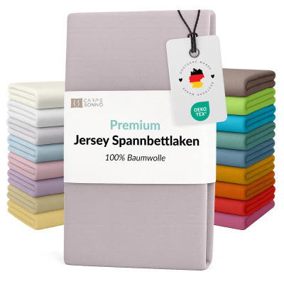 Fein-Jersey Bettlaken 140x200 - 160x200 cm aus 100% Baumwolle – Platin