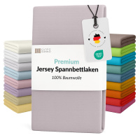 Fein-Jersey Bettlaken 140x200 - 160x200 cm aus 100% Baumwolle – Platin
