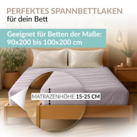Fein-Jersey Bettlaken 140x200 - 160x200 cm aus 100% Baumwolle – Platin