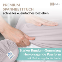 Fein-Jersey Bettlaken 140x200 - 160x200 cm aus 100% Baumwolle – Platin