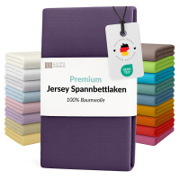 Fein-Jersey Bettlaken 180x200 - 200x200 cm aus 100% Baumwolle – Violett