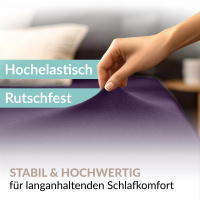 Fein-Jersey Bettlaken 180x200 - 200x200 cm aus 100% Baumwolle – Violett
