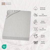 Jersey Spannbettlaken Boxspringbett 90x200 - 100x200 cm aus 100% Baumwolle – Hellgrau