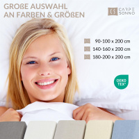 Jersey Spannbettlaken Boxspringbett 90x200 - 100x200 cm aus 100% Baumwolle – Hellgrau