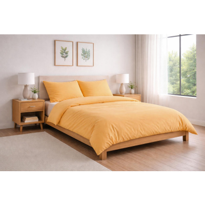 Mako-Satin Bettwäsche 135x200 cm aus 100% Baumwolle – Uni Gelb