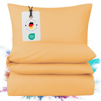Mako-Satin Bettwäsche 135x200 cm aus 100% Baumwolle – Uni Gelb