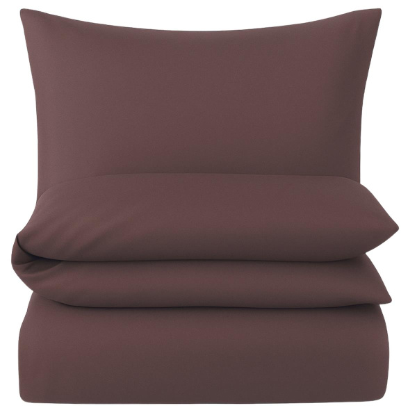 Mako-Satin Bettwäsche 135x200 cm aus 100% Baumwolle – Uni Braun