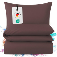 Mako-Satin Bettwäsche 135x200 cm aus 100% Baumwolle – Uni Braun