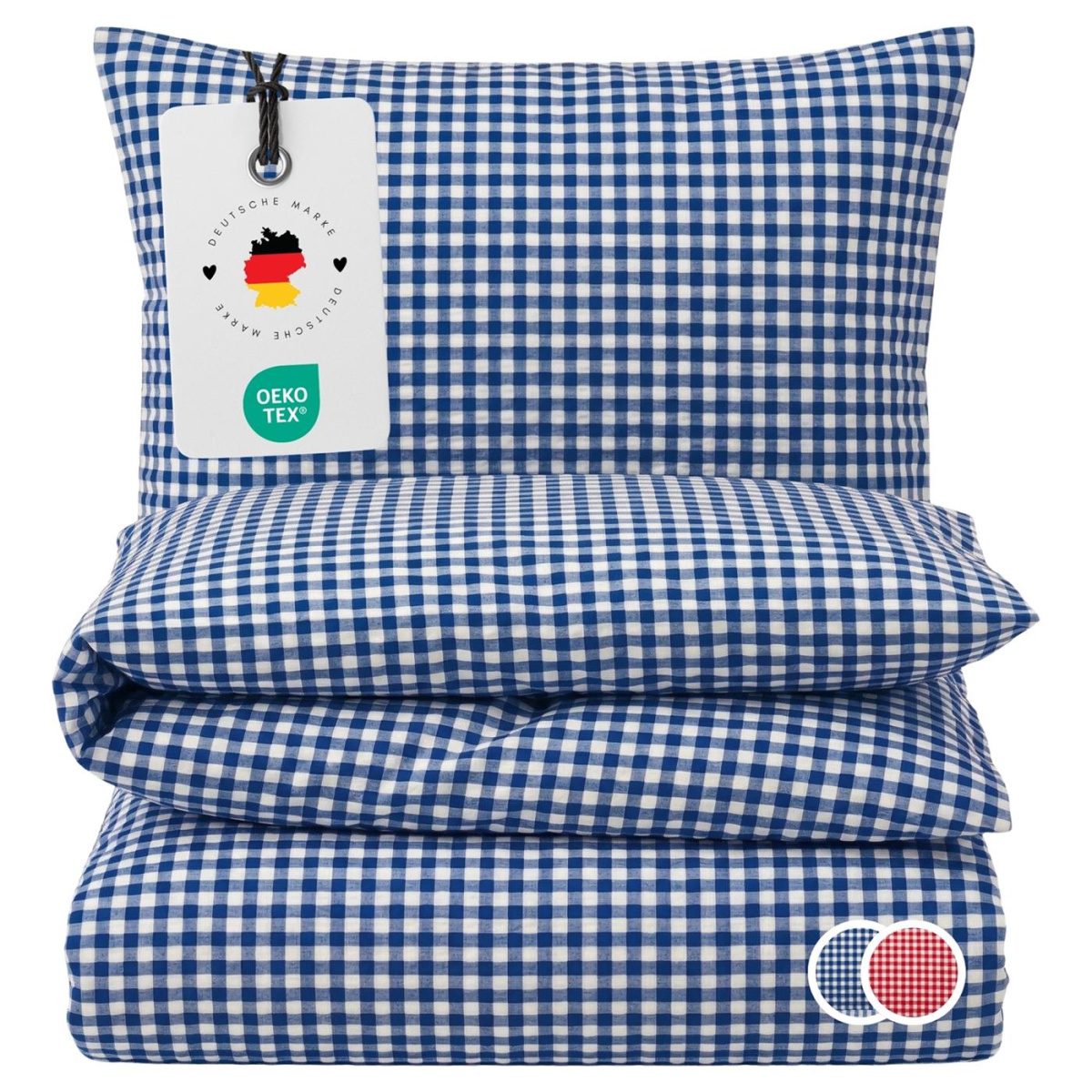 Seersucker Bettwäsche 135x200 cm aus 100% Baumwolle...