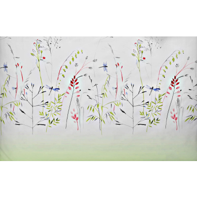 Mako Satin Bettwäsche Libelle Grün aus 100% Baumwolle