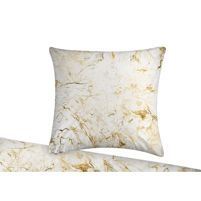 Mako Satin Bettwäsche Marmor Gold aus 100% Baumwolle